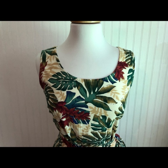 **SOLD** Hilo Hattie Floral Faux Wrap Sarong Dress Sz L - Picture 3 of 10